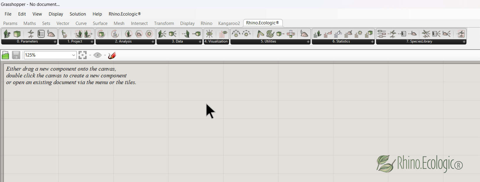 Loaded Rhino.Ecologic toolbar in Grasshopper